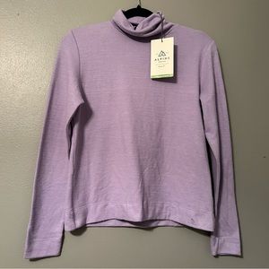 NWT Alpine Design Sz Small Lilac Heather Soft Mock Turtleneck Top!